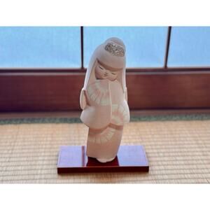 Pink Vintage Japanese Hakata Doll Figurine – Hanakanzashi by Fumio Matsuo Signed